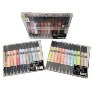 PANATONE TRIA by Letraset Art Color Markers 3 Tip w/Case EXCELLENT Tested D/C